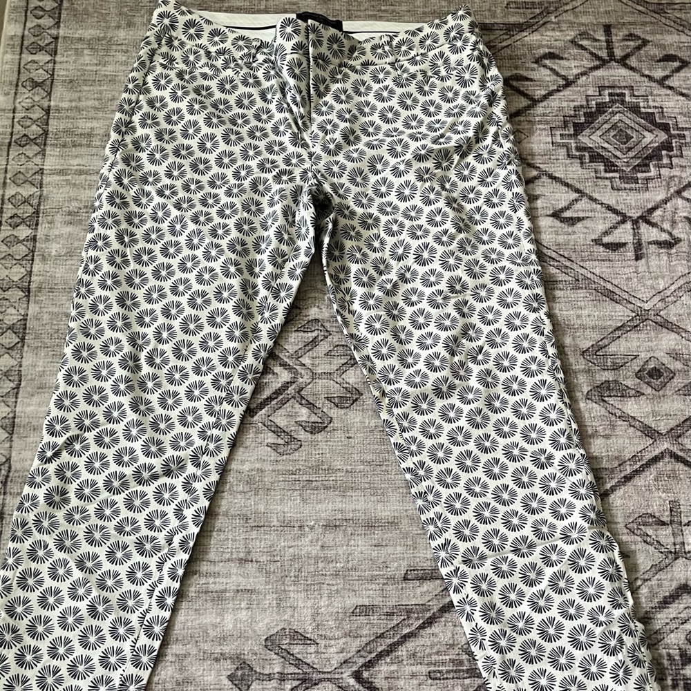 Banana Republic Black and White Patterned Chinos